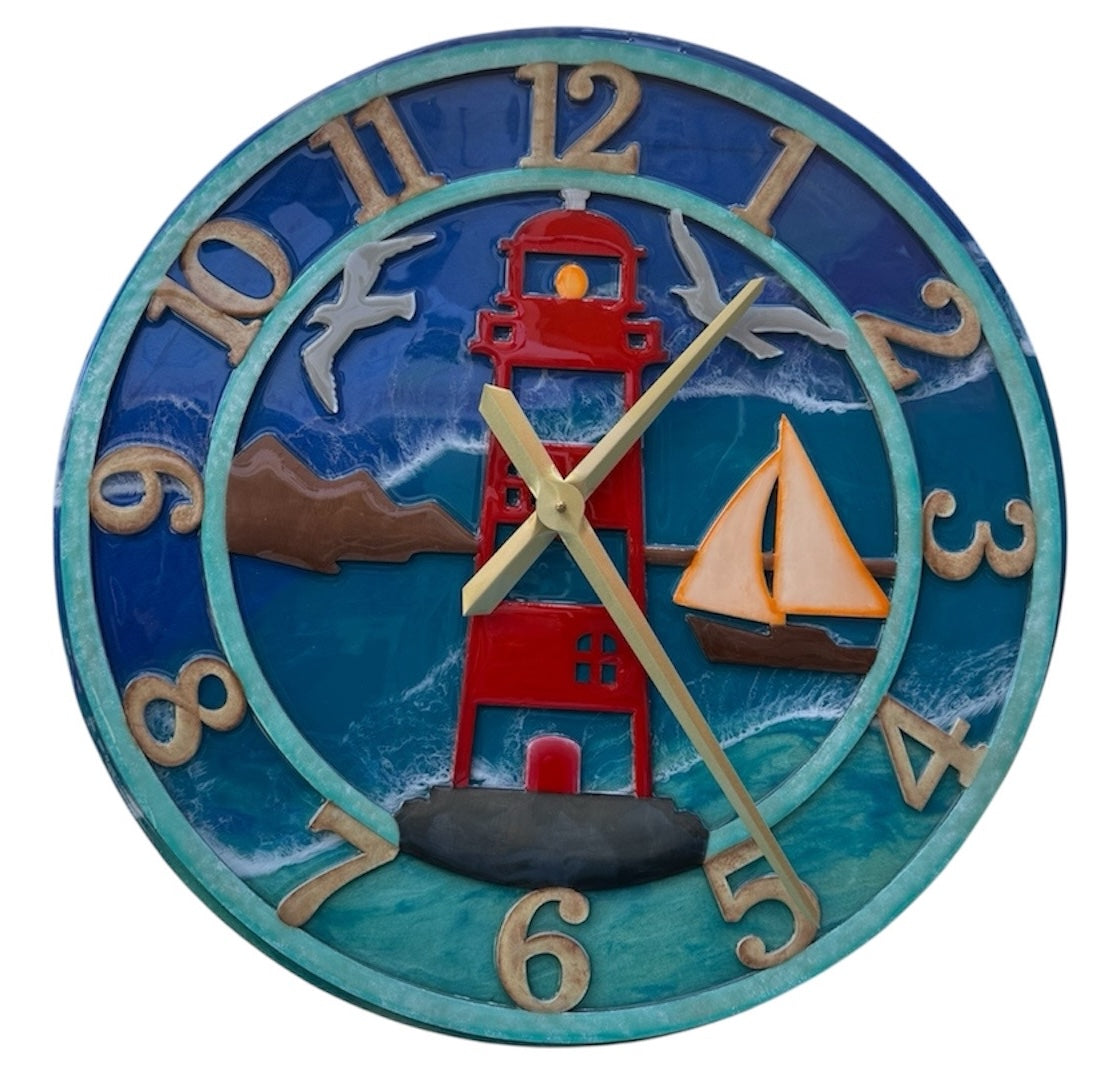 Coastal Timepieces – 18” Resin Wall Clocks