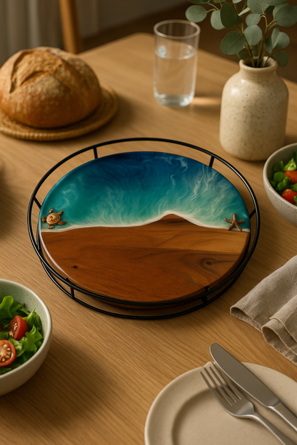 Ocean Breeze Lazy Susan – 18 Acacia with Edges