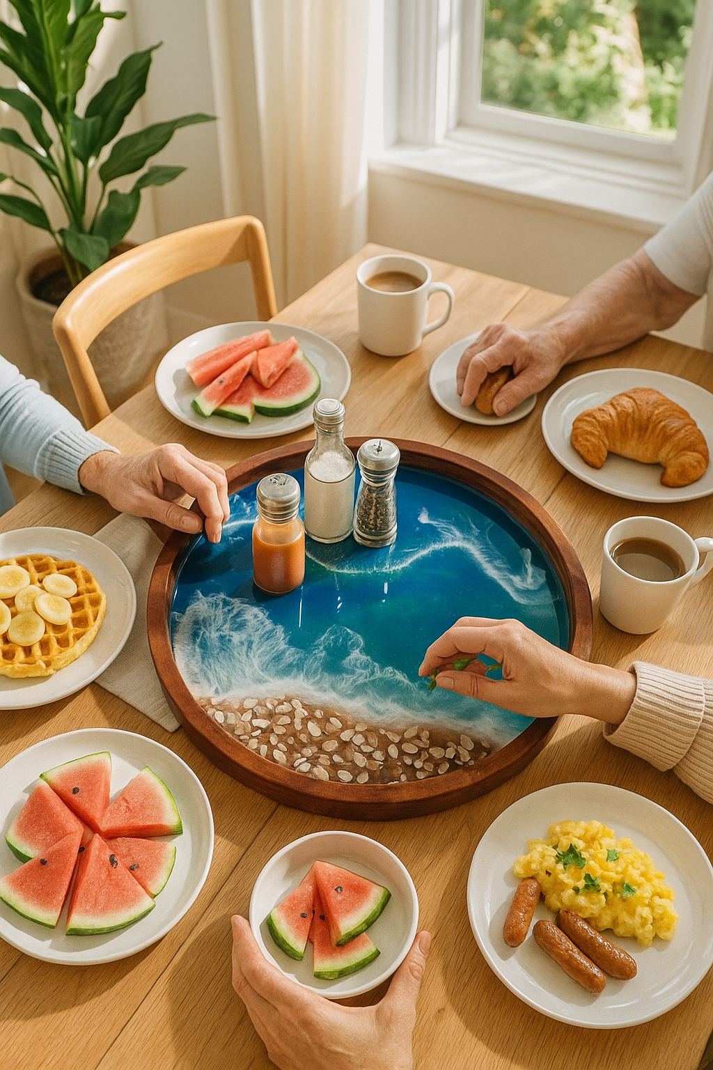 Ocean Breeze Lazy Susan – 18 Acacia with Edges