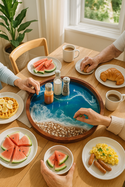 Ocean Breeze Lazy Susan – 18 Acacia with Edges