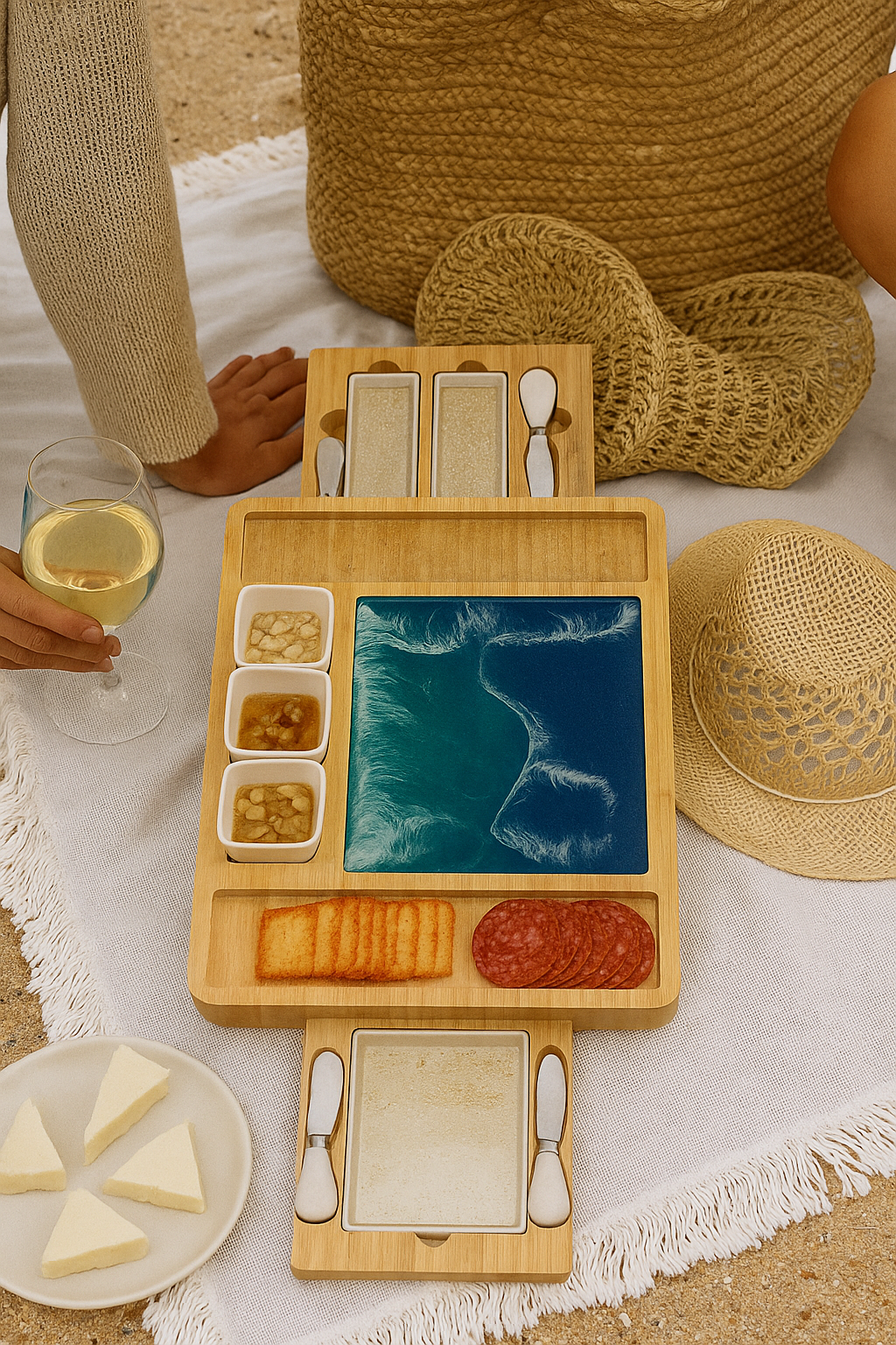 The Coastal Host — Expandable Cheese & Charcuterie Board