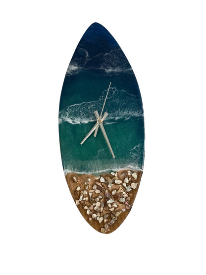 SurfTime Wall Clock – Bamboo + Resin